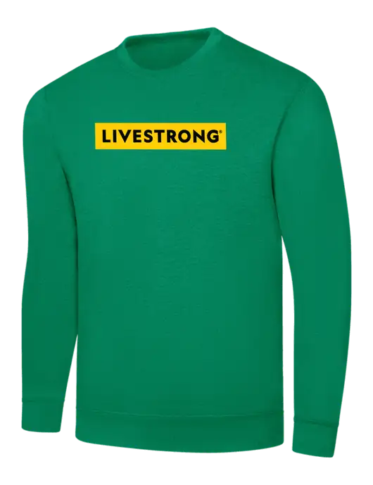 Kelly Green 7.8 oz Ring Spun Crew Sweatshirt w/LIVESTRONG Logo