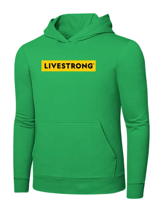 Light Kelly Green 7.8 oz Ring Spun Hooded Sweatshirt w/LIVESTRONG Logo