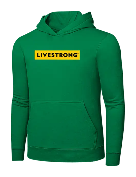 Dark Kelly Green 7.8 oz Ring Spun Hooded Sweatshirt w/LIVESTRONG Logo