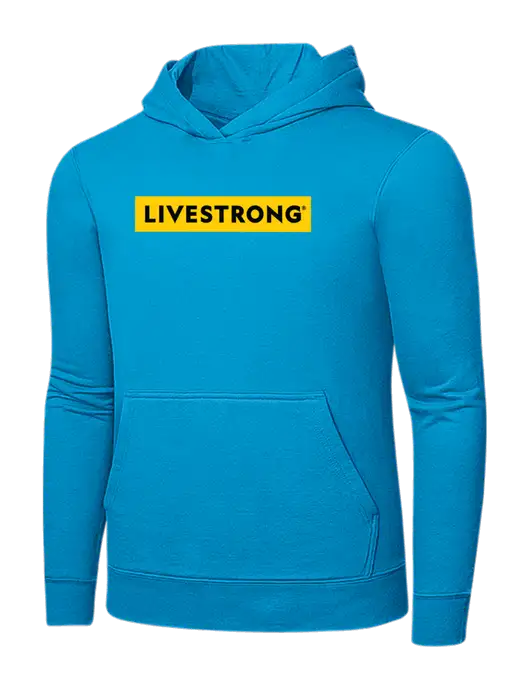 Sapphire 7.8 oz Ring Spun Hooded Sweatshirt w/LIVESTRONG Logo