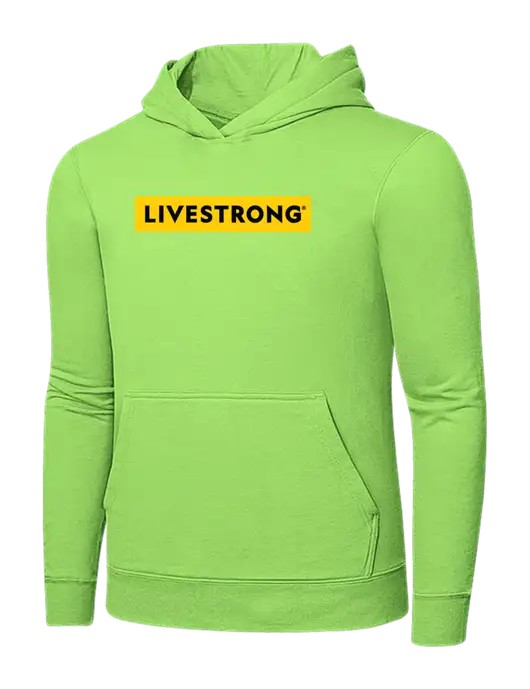 Light Green 7.8. oz Ring Spun Hooded Sweatshirt w/LIVESTRONG Logo