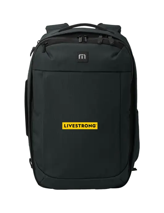 TravisMathew Black Convertible Backpack w/LIVESTRONG Logo