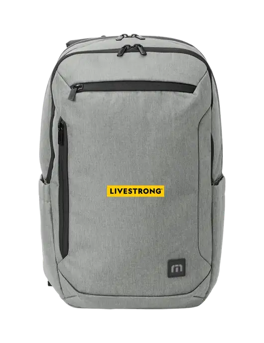 TravisMathew Light Grey Heather Duration Backpack w/LIVESTRONG Logo