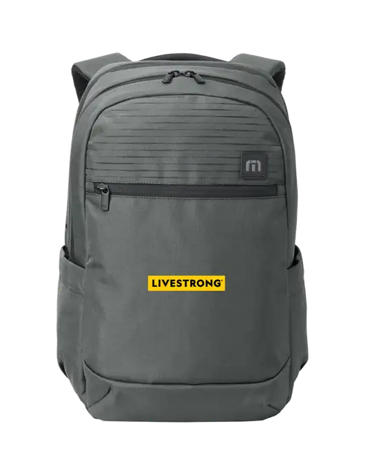TravisMathew Dark Medium Grey Approach Backpack w/LIVESTRONG Logo