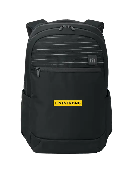 TravisMathew Black Approach Backpack w/LIVESTRONG Logo