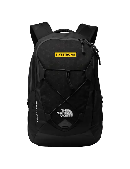 The North Face Black Groundwork Backpack w/LIVESTRONG Logo