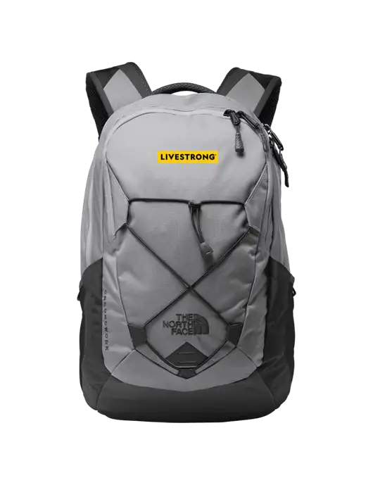 The North Face Light Grey/ Dark Grey Groundwork Backpack w/LIVESTRONG Logo