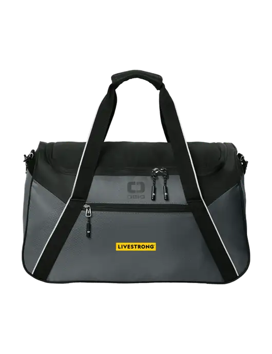 OGIO Dark Medium Grey/Black Inception Duffel w/LIVESTRONG Logo