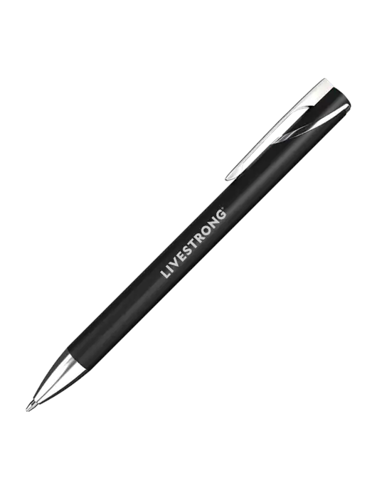 Black/Chrome HyperNova Ballpoint Pen - Black Ink w/LIVESTRONG Logo