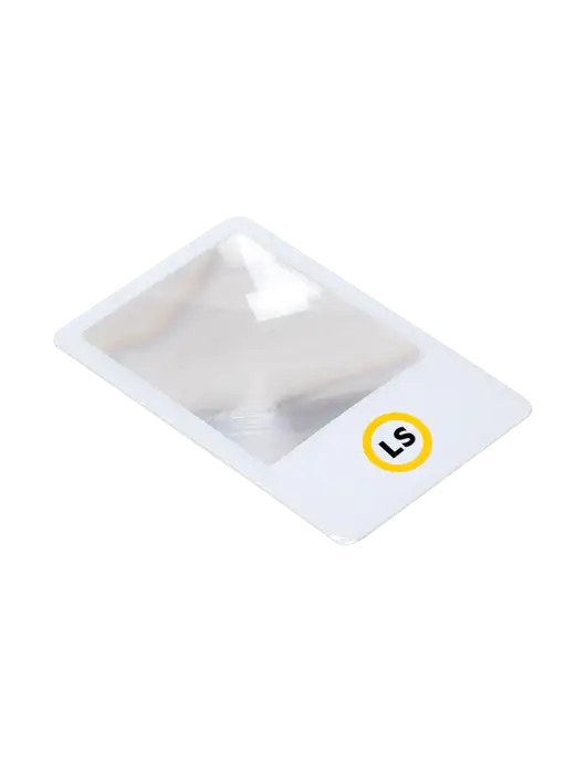 White OptiCard Pocket Magnifier w/LS Circle Logo