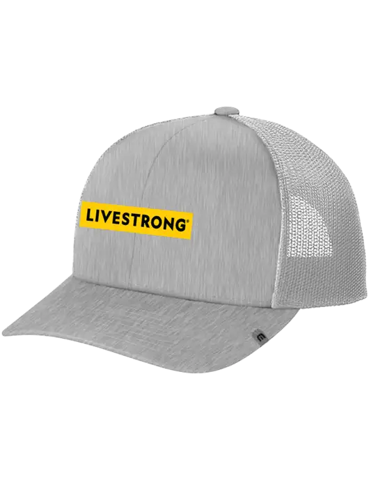 TravisMathew Light Medium Grey Heather Cruz Trucker Cap w/LIVESTRONG Logo