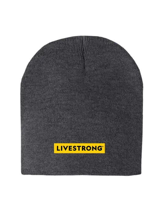 Charcoal Heather Element Knit Beanie w/LIVESTRONG Logo