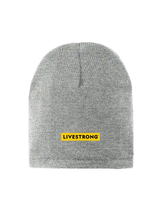 Dark Medium Grey Fleece-Lined Beanie Cap w/LIVESTRONG Logo