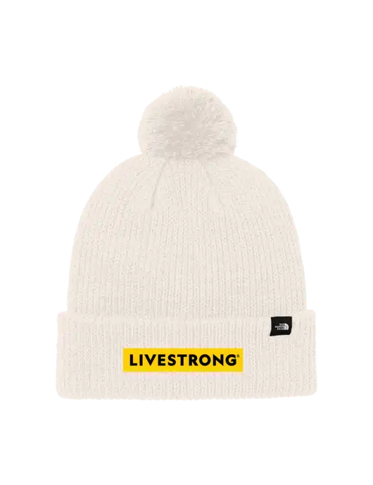 The North Face Ivory Pom Beanie w/LIVESTRONG Logo