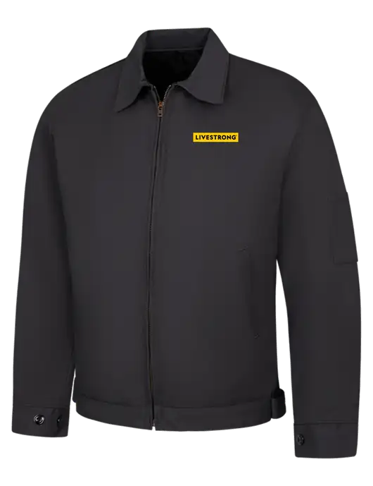 Red Kap Dark Grey Slash Pocket Jacket w/LIVESTRONG Logo