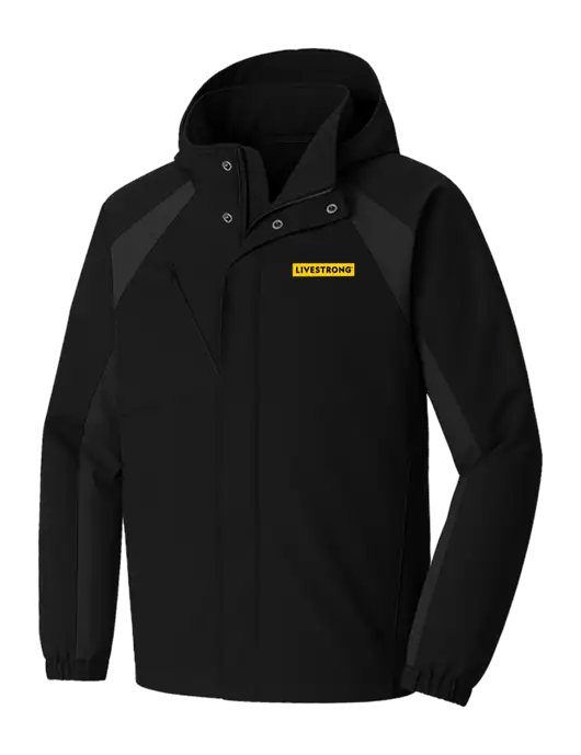 Waterproof Ranger Black/ Dark Grey Jacket with Detachable hood w/LIVESTRONG Logo