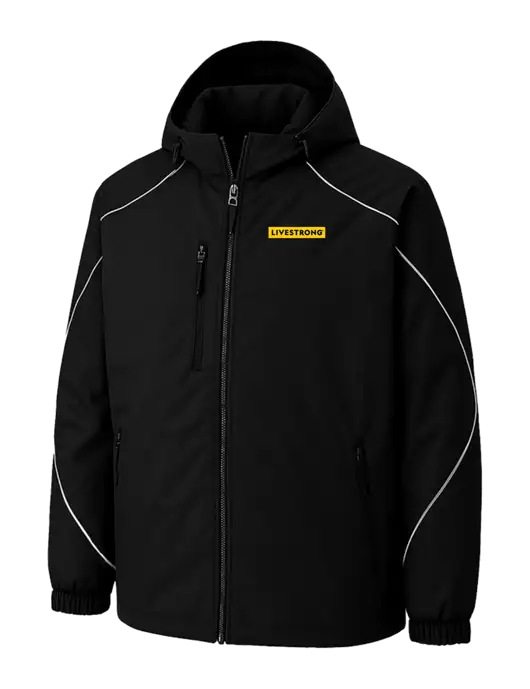 Angle 3-In-1 Black Jacket with Bonded Fleece Liner w/LIVESTRONG Logo, LIVESTRONG Logo