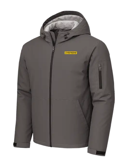 Waterproof Insulated Dark Grey Jacket w/LIVESTRONG Logo