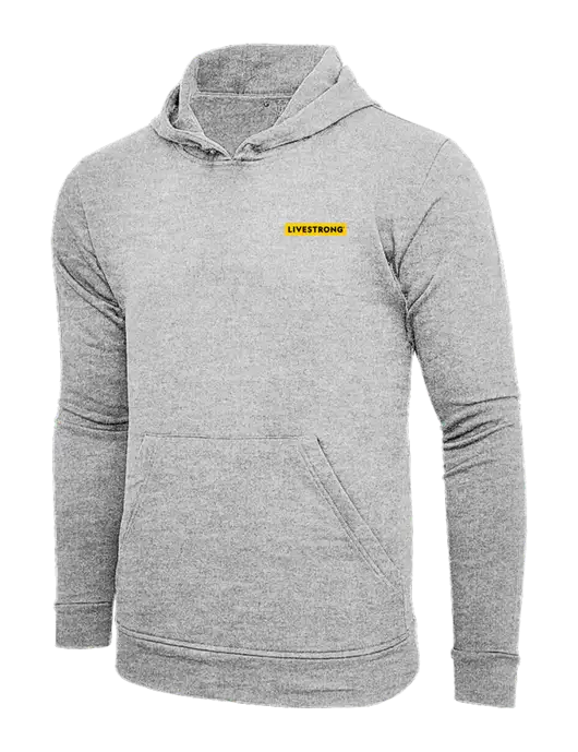 Adidas Light Grey Heather Fleece Hooded Sweatshirt w/LIVESTRONG Logo