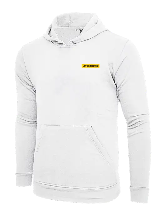 Adidas White Fleece Hooded Sweatshirt w/LIVESTRONG Logo