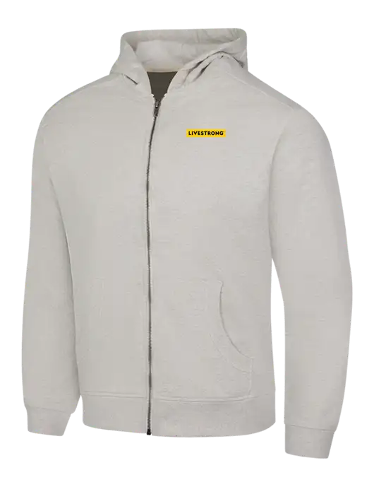 Very Light Grey Heather Re-Fleece Full-Zip Hoodie w/LIVESTRONG Logo