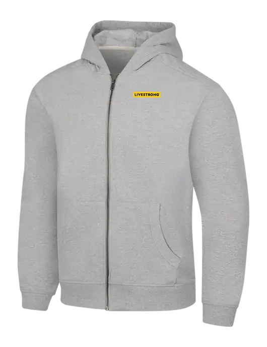 Light Grey Heather Re-Fleece Full-Zip Hoodie w/LIVESTRONG Logo