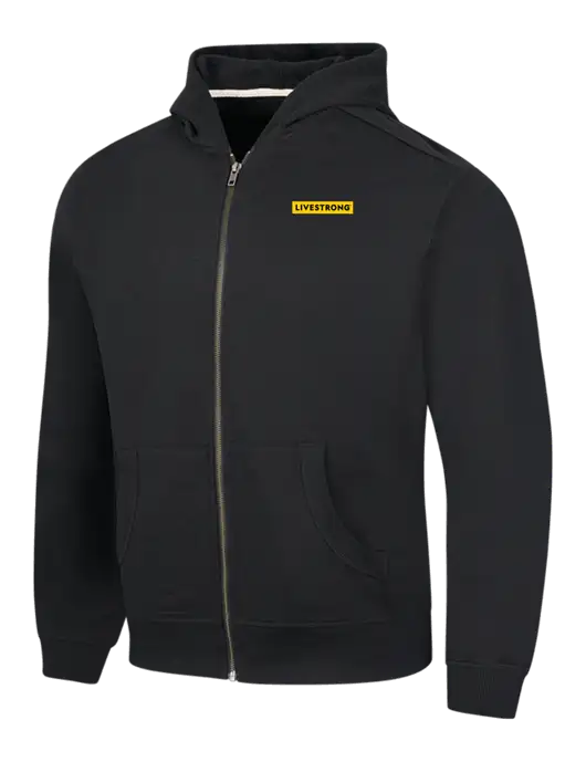 Black Re-Fleece Full-Zip Hoodie w/LIVESTRONG Logo