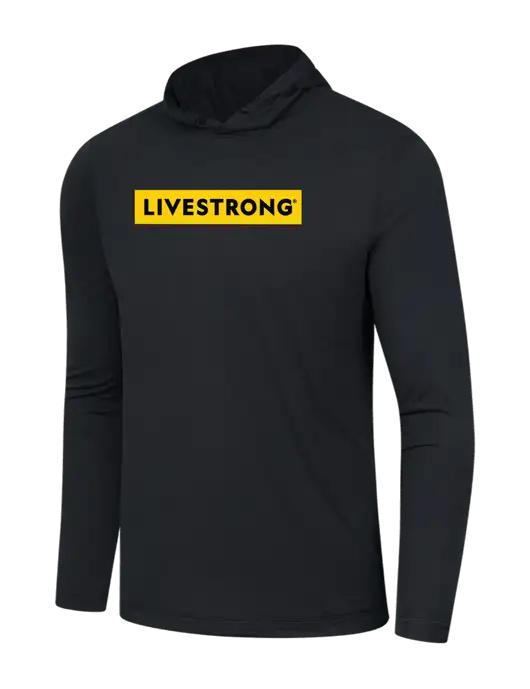 Simply Soft Black Tri Long Sleeve Hoodie w/LIVESTRONG Logo