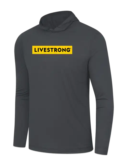 Simply Soft Charcoal Tri Long Sleeve Hoodie w/LIVESTRONG Logo