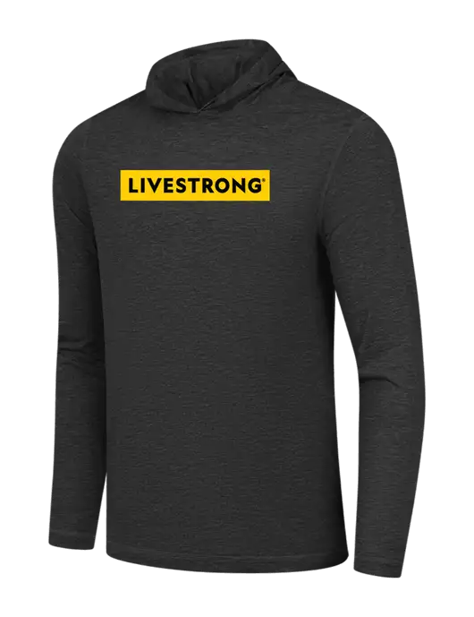 Simply Soft Black Frost Tri Long Sleeve Hoodie w/LIVESTRONG Logo