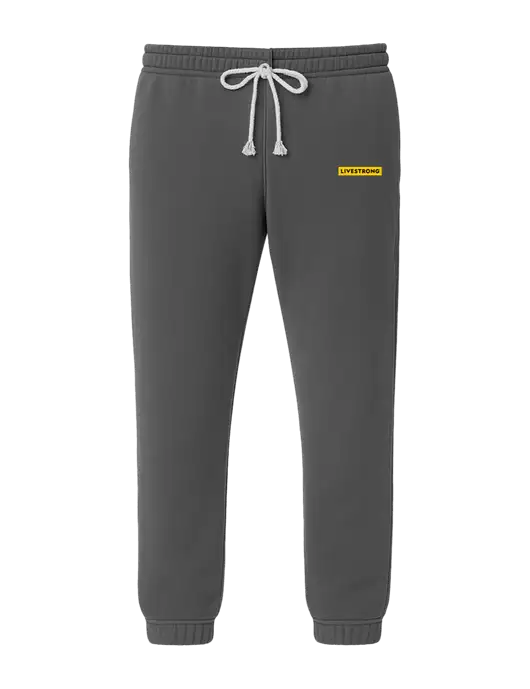 Comfort Colors Garment-Dyed Dark Grey Lightweight Fleece Sweatpants w/LIVESTRONG Logo