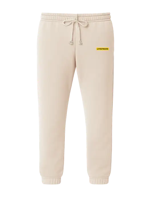 Comfort Colors Garment-Dyed Ivory Lightweight Fleece Sweatpants w/LIVESTRONG Logo
