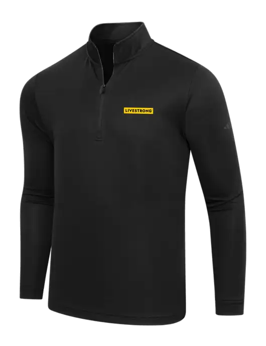 Adidas Black Lightweight Quarter Zip Pullover w/LIVESTRONG Logo
