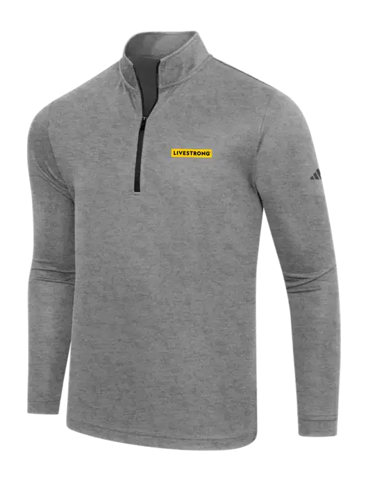 Adidas Black Heather  Lightweight Quarter Zip Pullover w/LIVESTRONG Logo