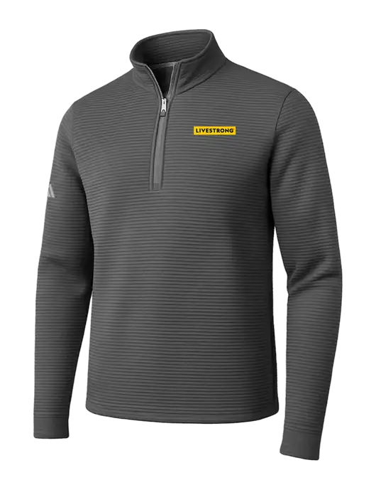 Adidas Medium Grey Spacer Quarter-Zip Pullover w/LIVESTRONG Logo