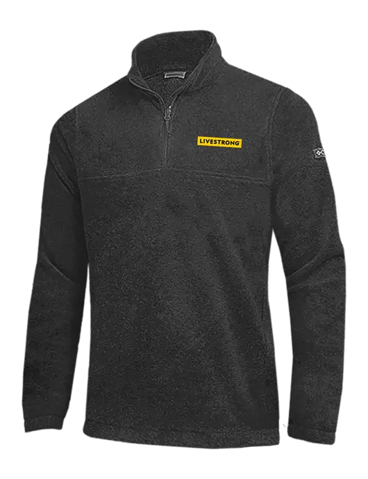 Columbia Charcoal Heather Steens Mountain Fleece 1/2 Zip Pullover w/LIVESTRONG Logo