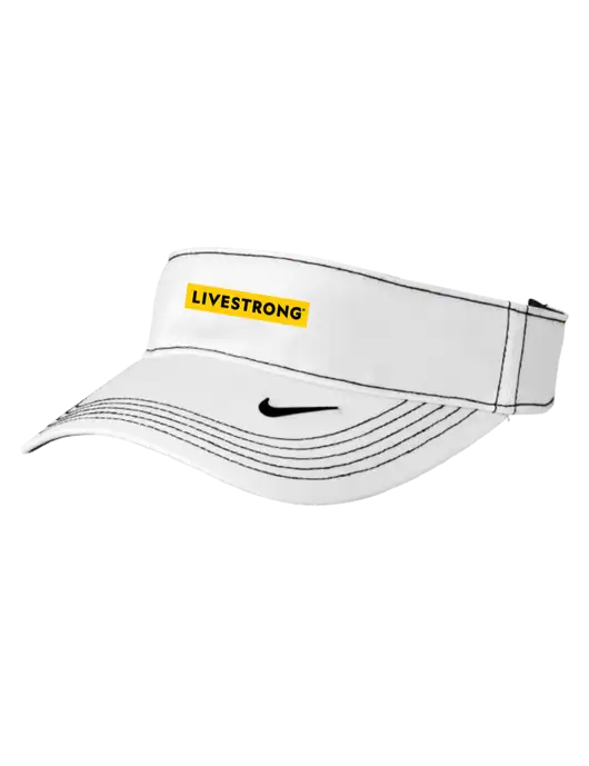 Nike White Dri-FIT Ace Visor w/LIVESTRONG Logo