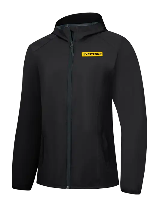 Womens Black Essential Rain Jacket w/LIVESTRONG Logo
