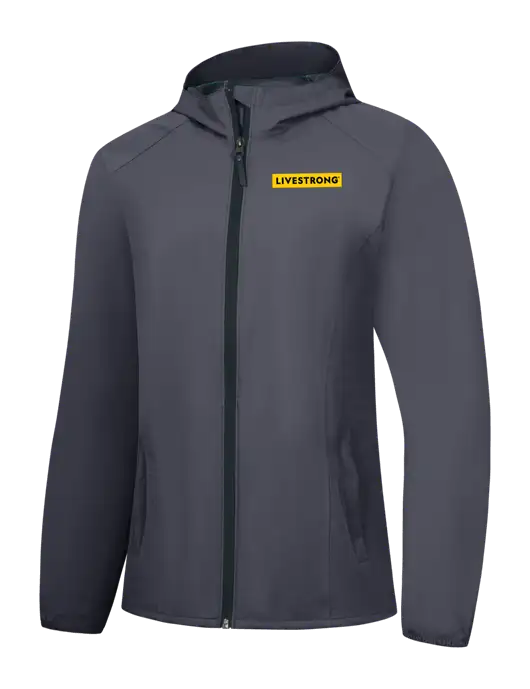Womens Dark Grey Essential Rain Jacket w/LIVESTRONG Logo