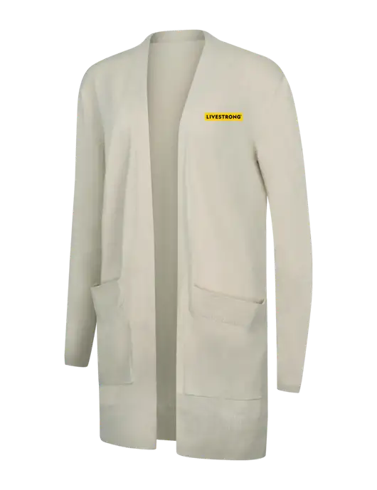 Mercer+Mettle Womens Ivory Open Front Cardigan Sweater w/LIVESTRONG Logo