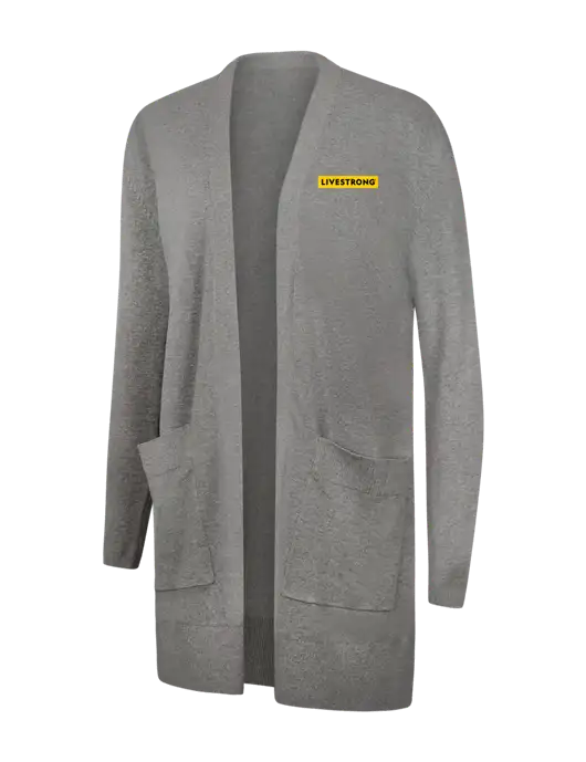 Mercer+Mettle Womens Light Grey Heather Open Front Cardigan Sweater w/LIVESTRONG Logo