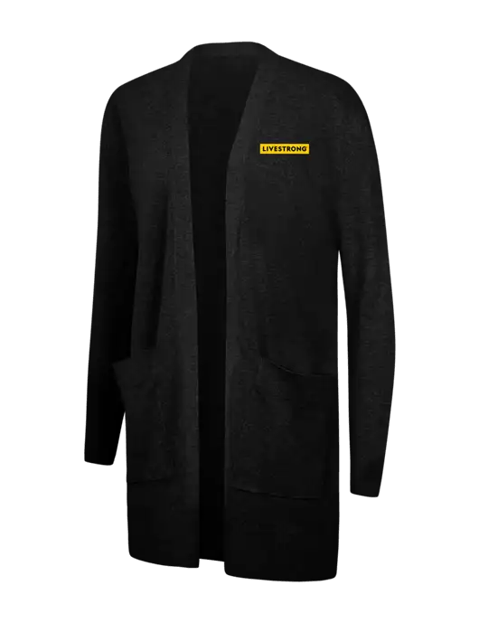 Mercer+Mettle Womens Black Open Front Cardigan Sweater w/LIVESTRONG Logo