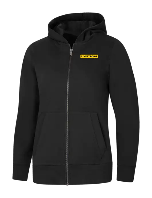 Womens Black Re-Fleece Full-Zip Hoodie w/LIVESTRONG Logo