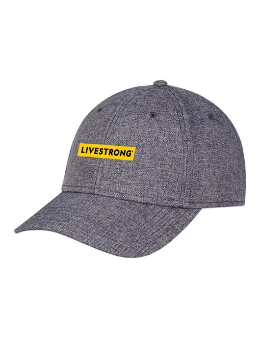 Heather Charcoal Structured Linen Look Cap Hook & Loop w/LIVESTRONG Logo