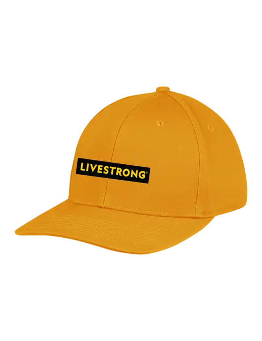 Premium Modern Structured Twill Yellow Gold Snapback Cap
 w/LIVESTRONG Logo