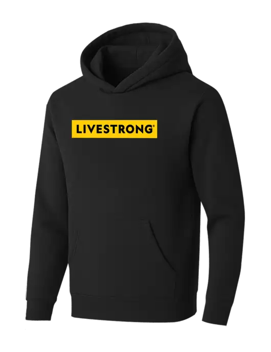 BELLA+CANVAS Black Sponge Fleece Pullover Hoodie w/LIVESTRONG Logo