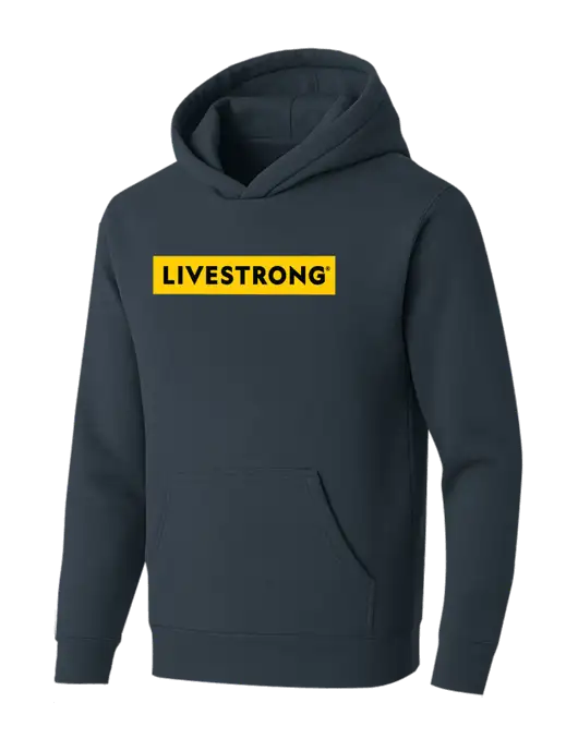 BELLA+CANVAS Dark Grey Sponge Fleece Pullover Hoodie w/LIVESTRONG Logo