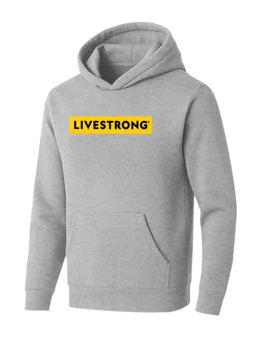 BELLA+CANVAS Light Grey Heather Sponge Fleece Pullover Hoodie w/LIVESTRONG Logo