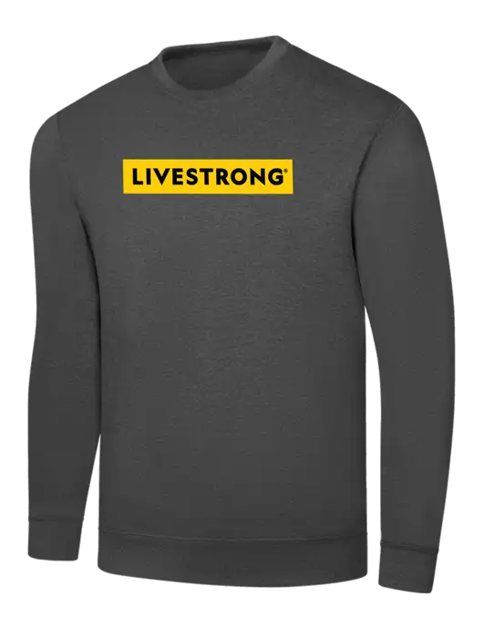 Charcoal 7.8 oz Ring Spun Crew Sweatshirt w/LIVESTRONG Logo