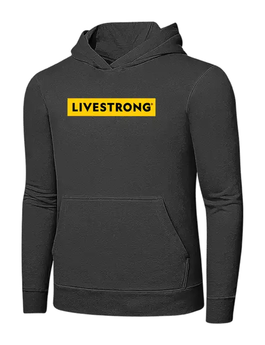 Charcoal 7.8 oz Ring Spun Hooded Sweatshirt w/LIVESTRONG Logo